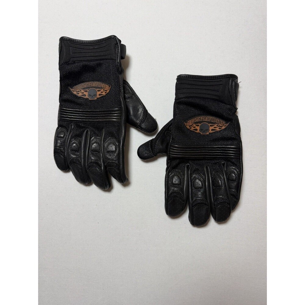 Harley-Davidson Gloves Men's Black Burning Skull Touchscreen Tech Gloves Size XL
